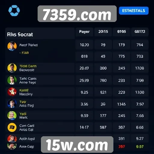 Perfis de jogadores no 7359.com
